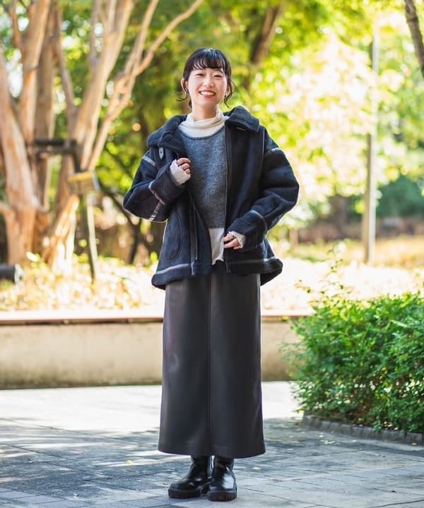 BEAMS HEARTのフェイク ムートン フライト ジャケットを使ったコーディネートを紹介します。｜Rakuten Fashion(楽天ファッション／旧楽天ブランドアベニュー)6545728