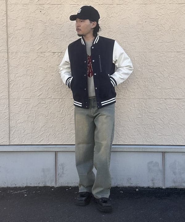 BEAMS HEARTの胸ジップ スタジアム ブルゾン 25AW スタジャンを使ったコーディネートを紹介します。｜Rakuten Fashion(楽天ファッション／旧楽天ブランドアベニュー)6545750