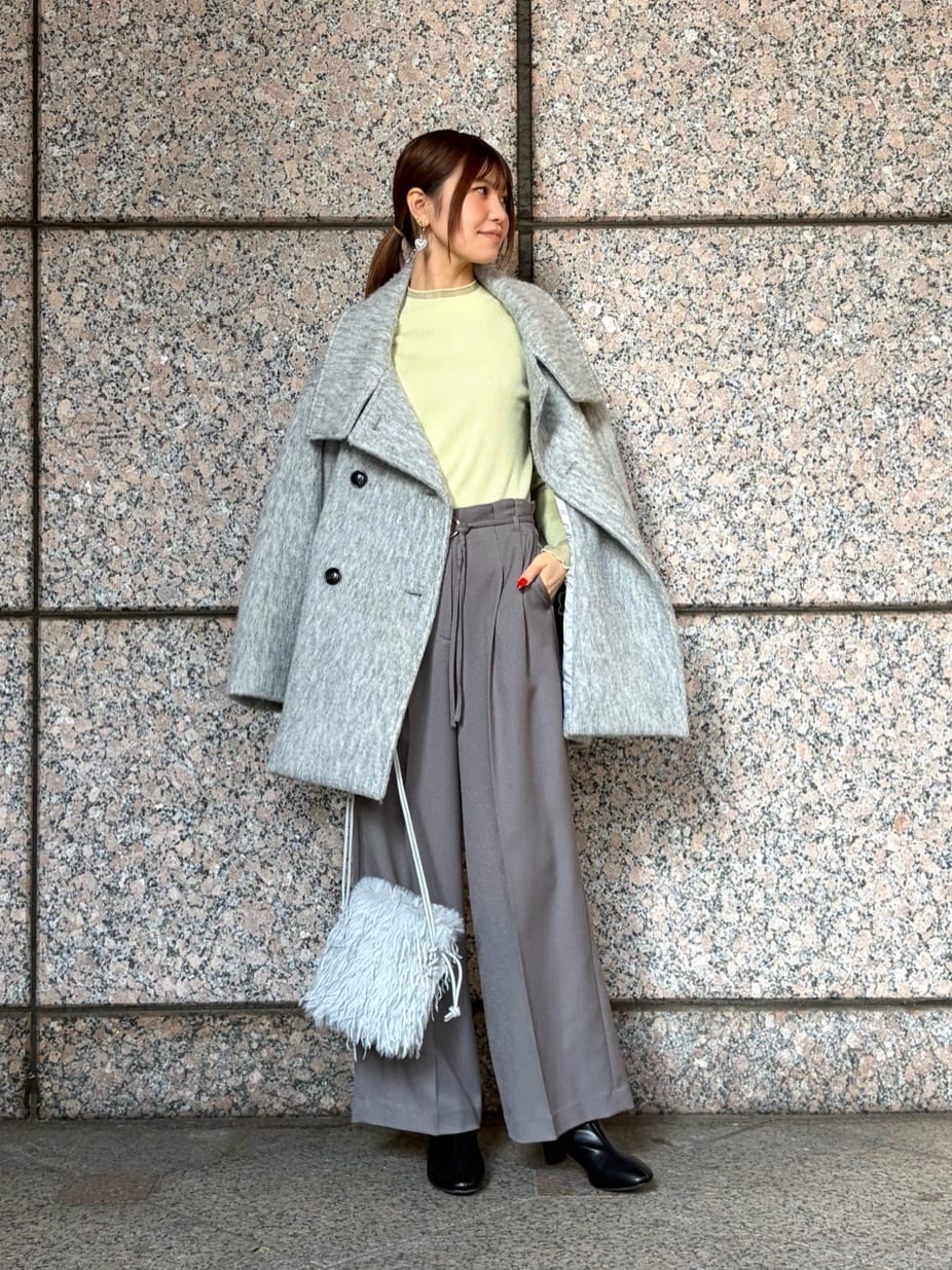 NATURAL BEAUTY BASIC | スタンドネックシャギーミディコート