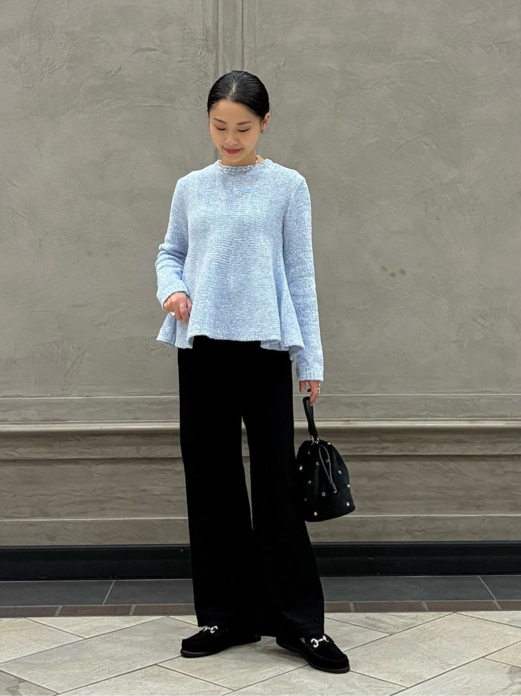 UNITED ARROWSのミックスカラー ペプラム ニット -ウォッシャブル-を