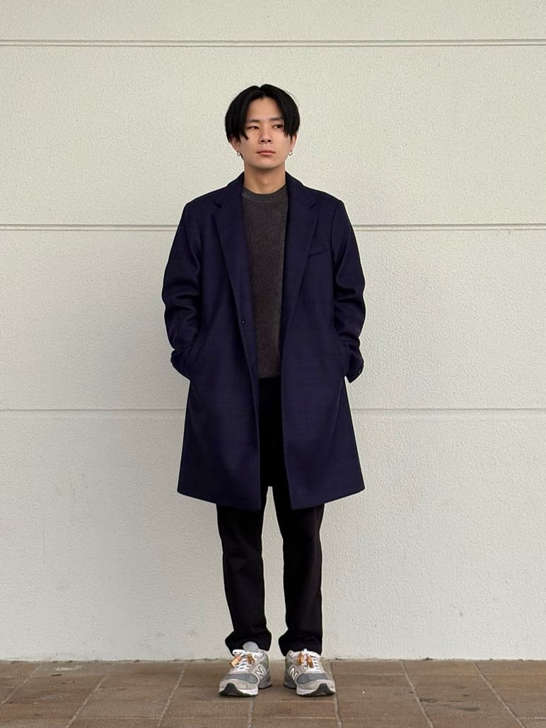 UNITED ARROWS LTD. OUTLETのニットメルトン シングルチェスターコート を使ったコーディネート | Rakuten ...
