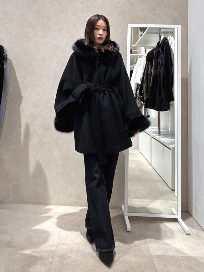 rienda | ウールMIXフードポンチョコート | Rakuten Fashion(楽天