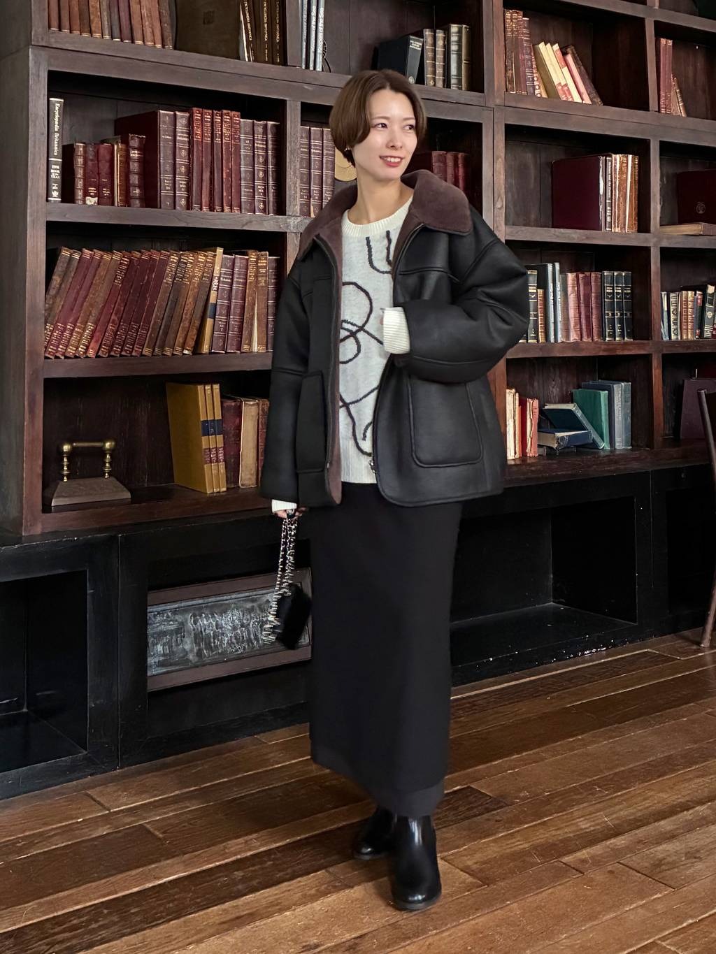 mysty womanのファーボンディングボマーブルゾンを使ったコーディネートを紹介します。｜Rakuten Fashion(楽天ファッション／旧楽天ブランドアベニュー)6554611