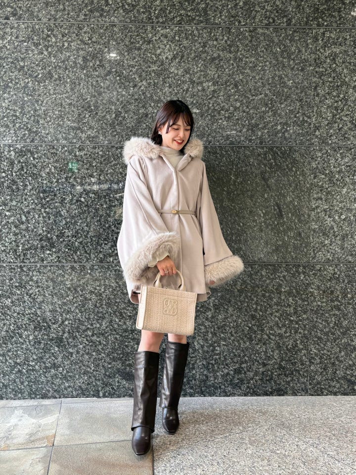 RANDA | 2WAY ファー付きミドルケープコート | Rakuten Fashion(楽天