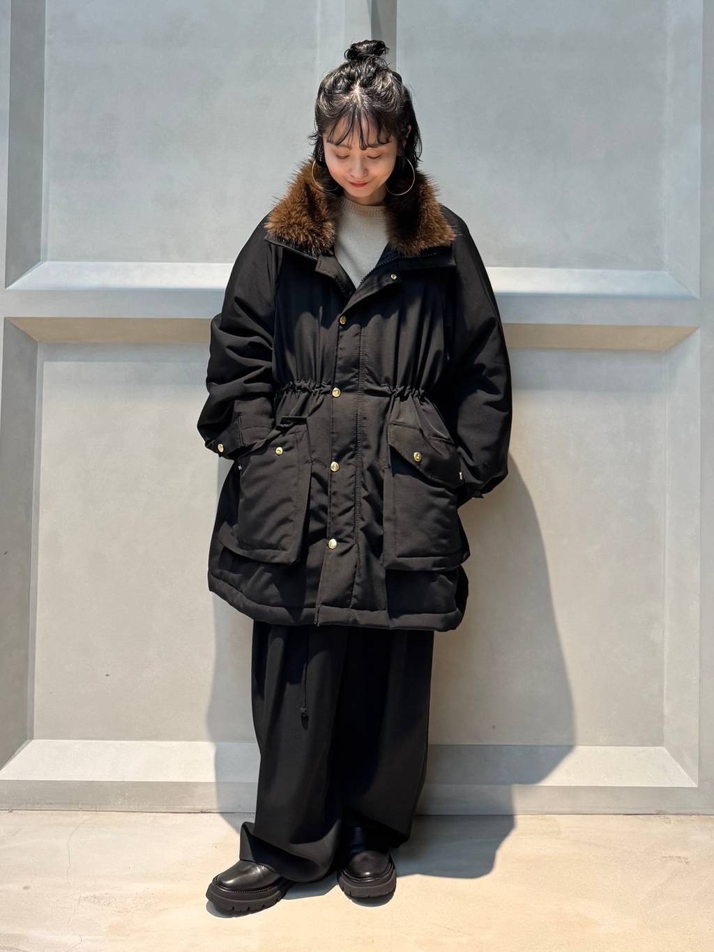 Curensology フェイクファーエリツキスウェーディッシュモッズコート36