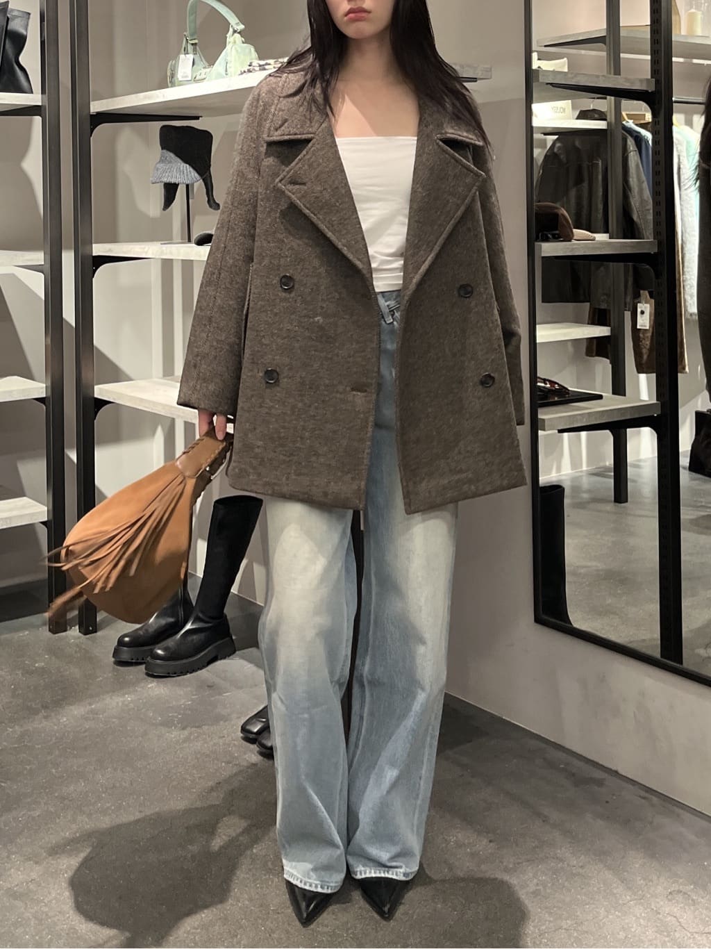 moussyのDOUBLE BREASTED MID コートを使ったコーディネート | Rakuten