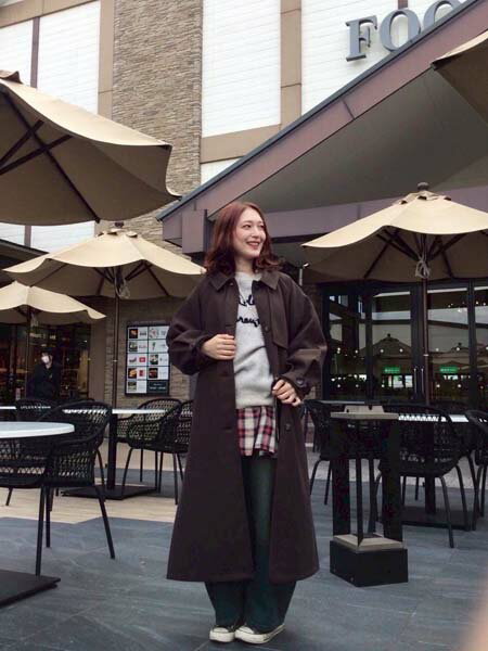 AS KNOW AS plusの♪2WAYアレンジ衿シングル ステンカラーオーバーロングコートを使ったコーディネートを紹介します。｜Rakuten Fashion(楽天ファッション／旧楽天ブランドアベニュー)6558071