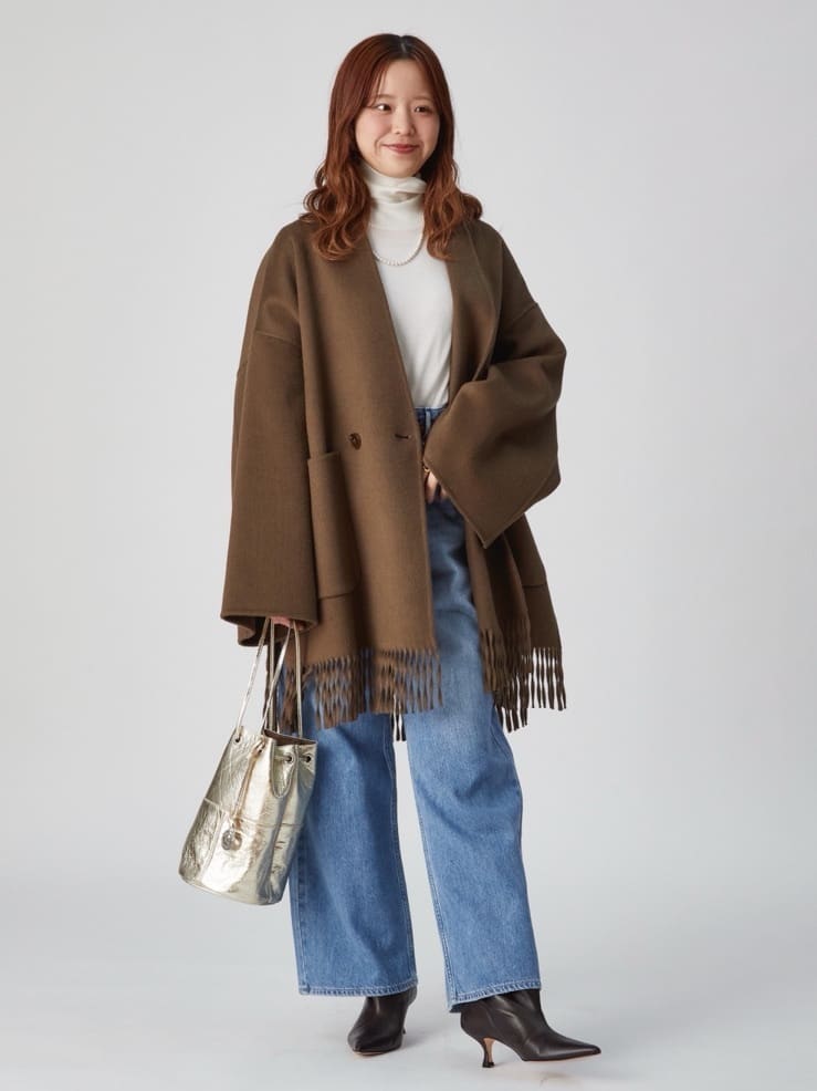 1er Arrondissementのスーパーファインウールボトルネックを使ったコーディネートを紹介します。｜Rakuten Fashion(楽天ファッション／旧楽天ブランドアベニュー)6558421