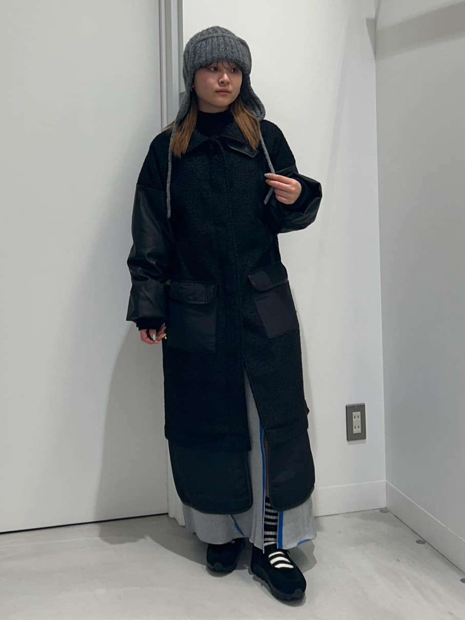 LASUDの異素材ミックスロングコートを使ったコーディネートを紹介します。｜Rakuten Fashion(楽天ファッション／旧楽天ブランドアベニュー)6558533