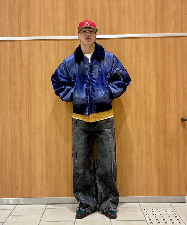 BEAMS MENのワイドショートフィット B-15タイプ フライトジャケットを使ったコーディネートを紹介します。｜Rakuten Fashion(楽天ファッション／旧楽天ブランドアベニュー)6559227