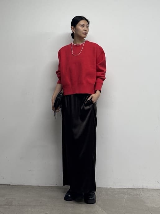 GALLARDAGALANTEの【手洗い可能】ストレッチサテンタイトスカートを使ったコーディネートを紹介します。｜Rakuten Fashion(楽天ファッション／旧楽天ブランドアベニュー)6563144