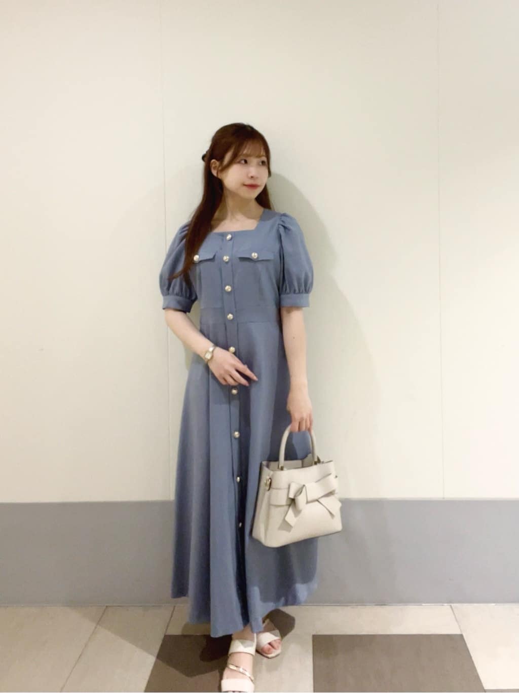 PROPORTION BODY DRESSING | フロント釦スクエアネックワンピース