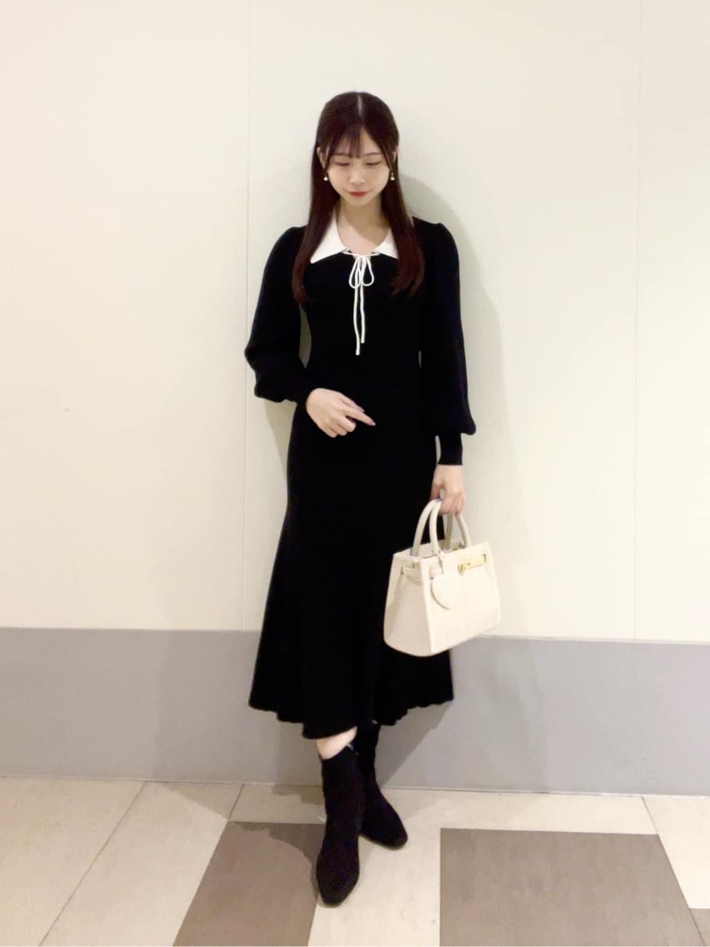 PROPORTION BODY DRESSING | リボン衿付きニットワンピース | Rakuten