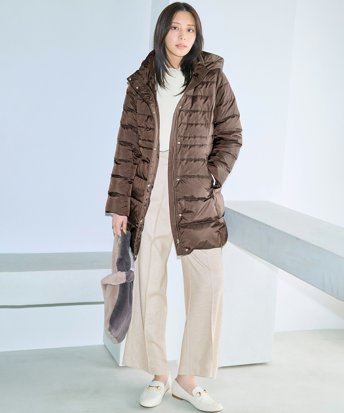 ANY SIS | 【2WAY】シルキータフタロング ダウン | Rakuten Fashion