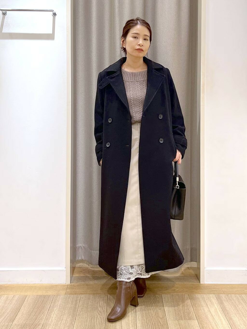 Andemiu | メルトンウールスタンドロングコート | Rakuten Fashion