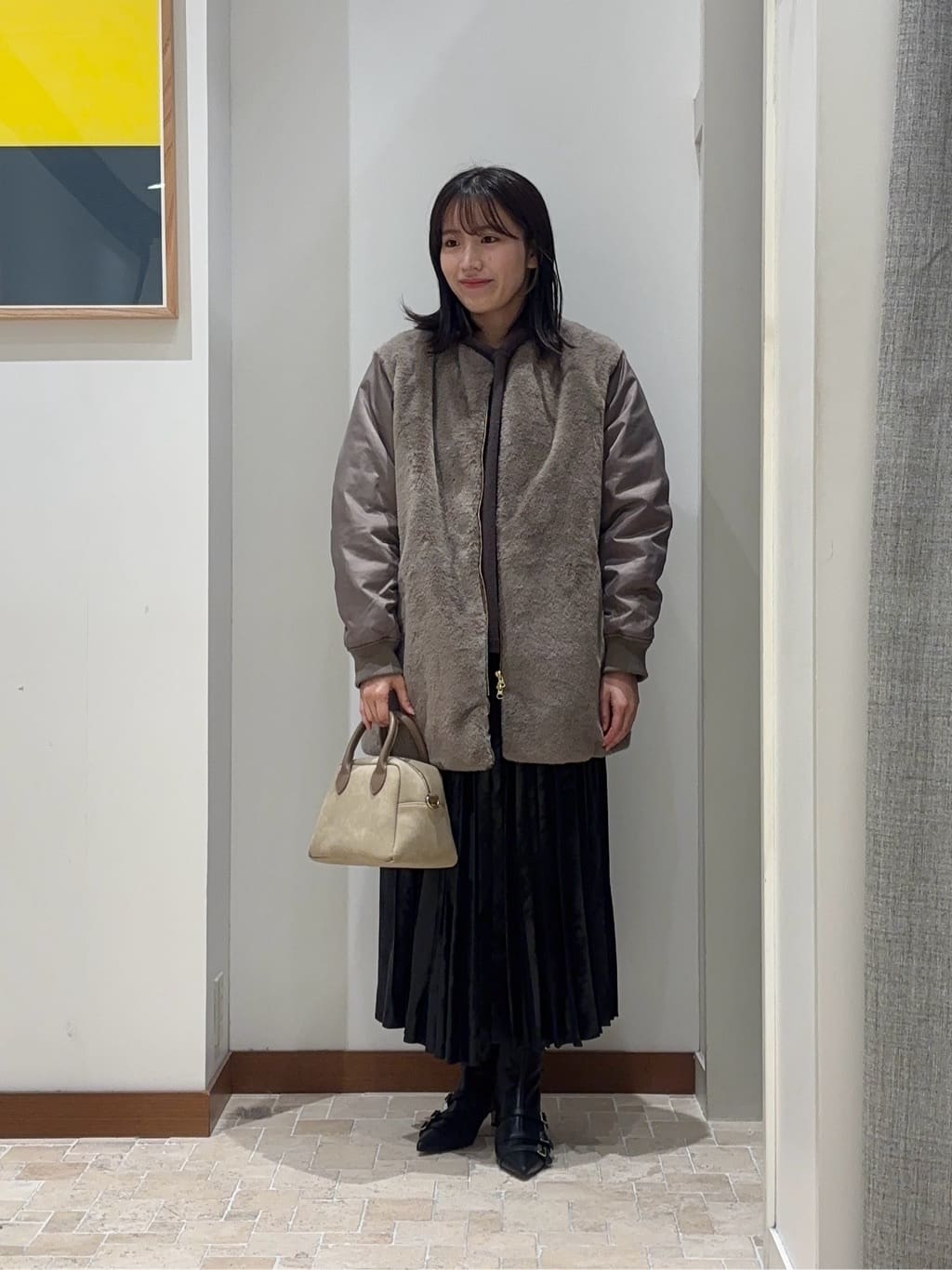 UNITED ARROWS LTD. OUTLETのフェイクファー*ナイロン コンビブルゾン