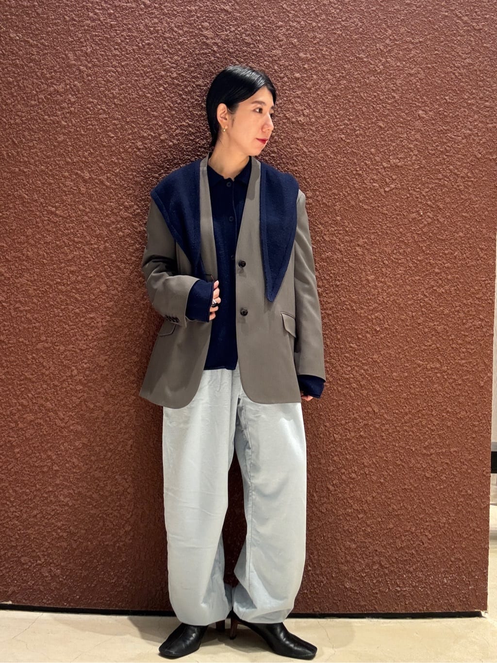 【極美品✨】6（ROKU）ノーカラージャケット チェック ベルト ベージュ 38 極美品✨】6（ROKU）ノーカラージャケット チェック ベルト ベージュ