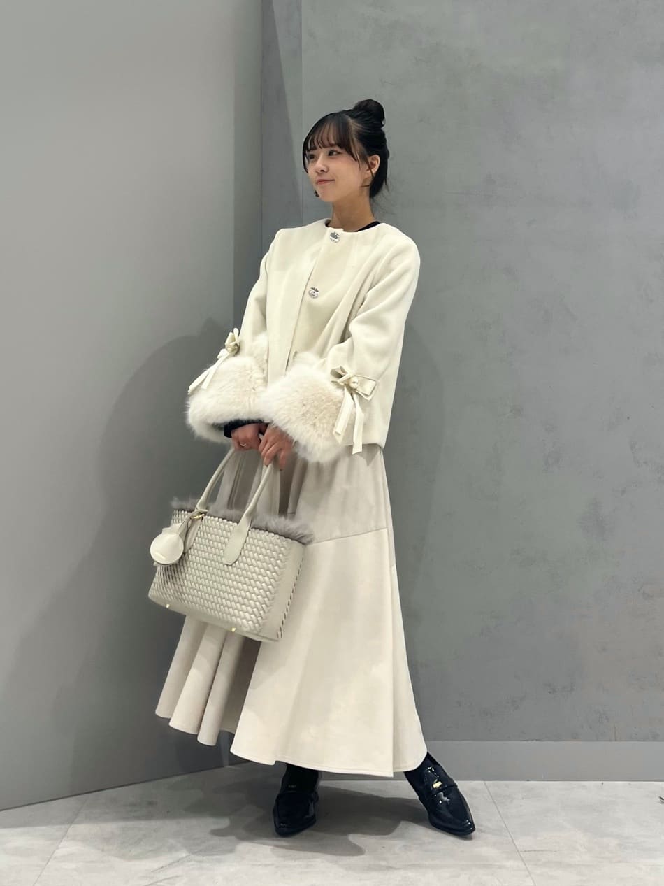 Vin | リボン袖ファーアクセントショートコート | Rakuten Fashion