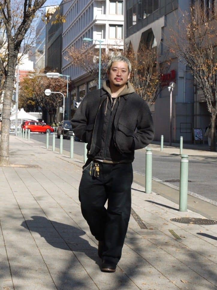Schott | SALT AND PEPPER HALF ZIP HOODED SWEAT/ソルトアンド