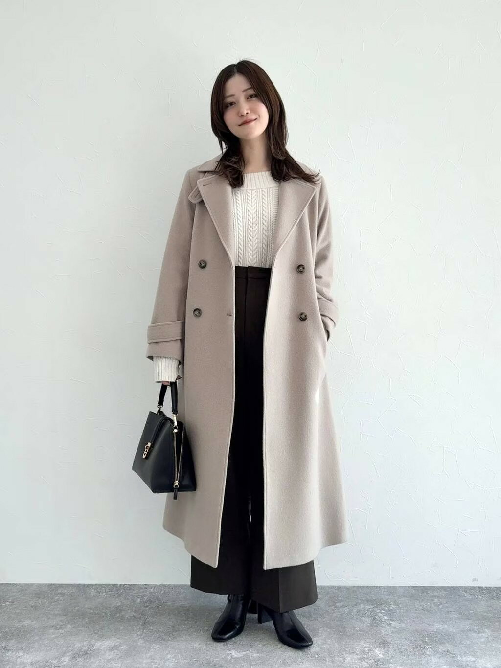 Andemiu | メルトンウールスタンドロングコート | Rakuten Fashion