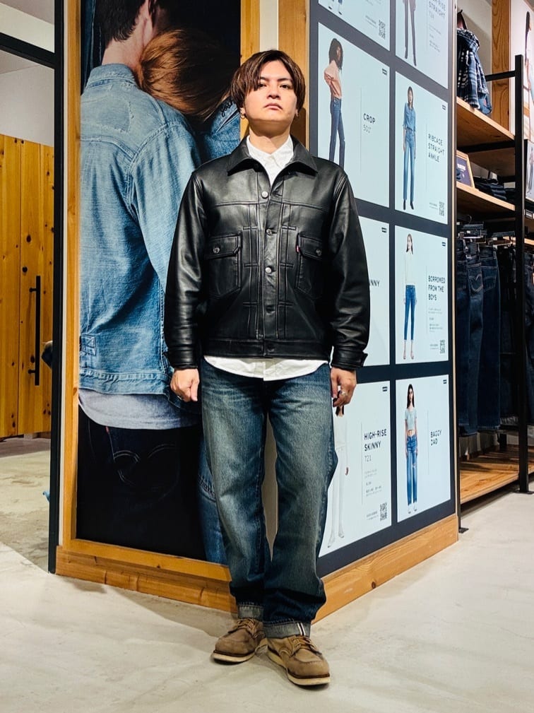 Levi's | PREMIUM BLACK TYPEII TRUCKER LEATHER JACKET | Rakuten
