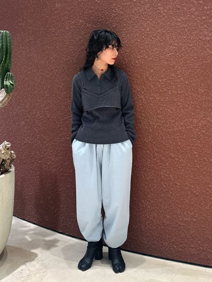 6(ROKU) ウールカシミヤ ブラニット ビスチェ ダークグレー 6(ROKU