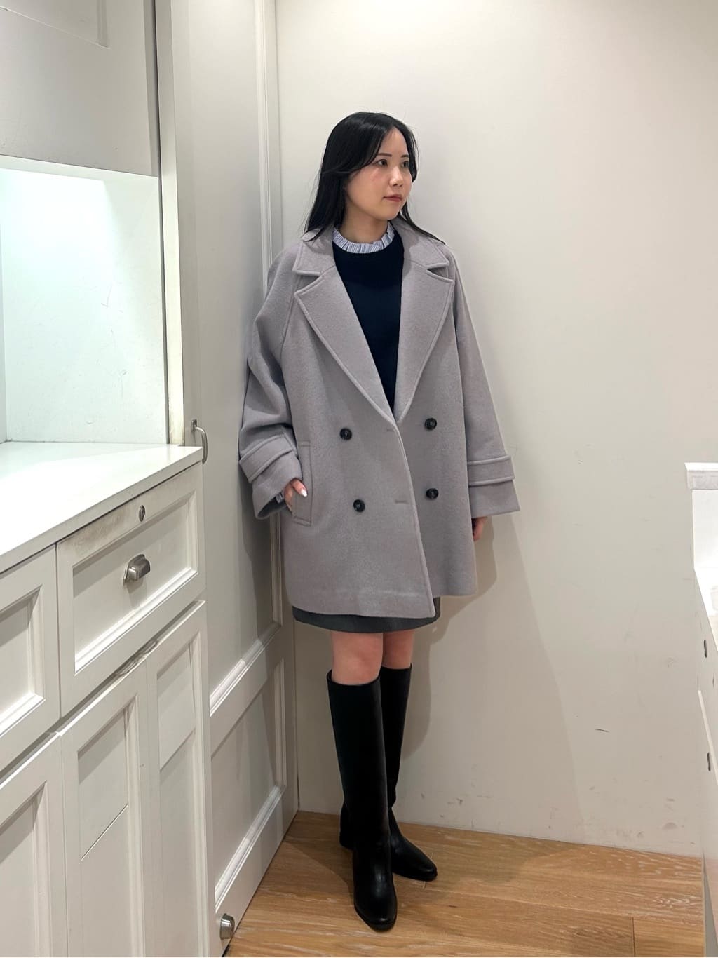 NATURAL BEAUTY BASIC | ダブルブレストフォルムミドルコート