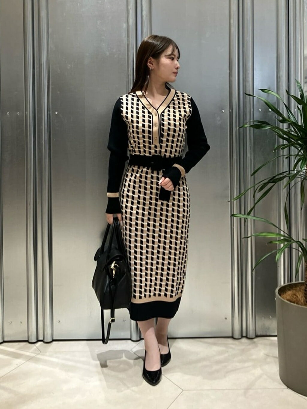 PINKY&DIANNEの◇ジオメトリックジャガードニットワンピースを使った