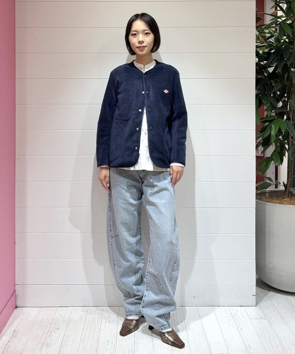 BEAMS WOMEN | DANTON / ノーカラー フリース ジャケット | Rakuten