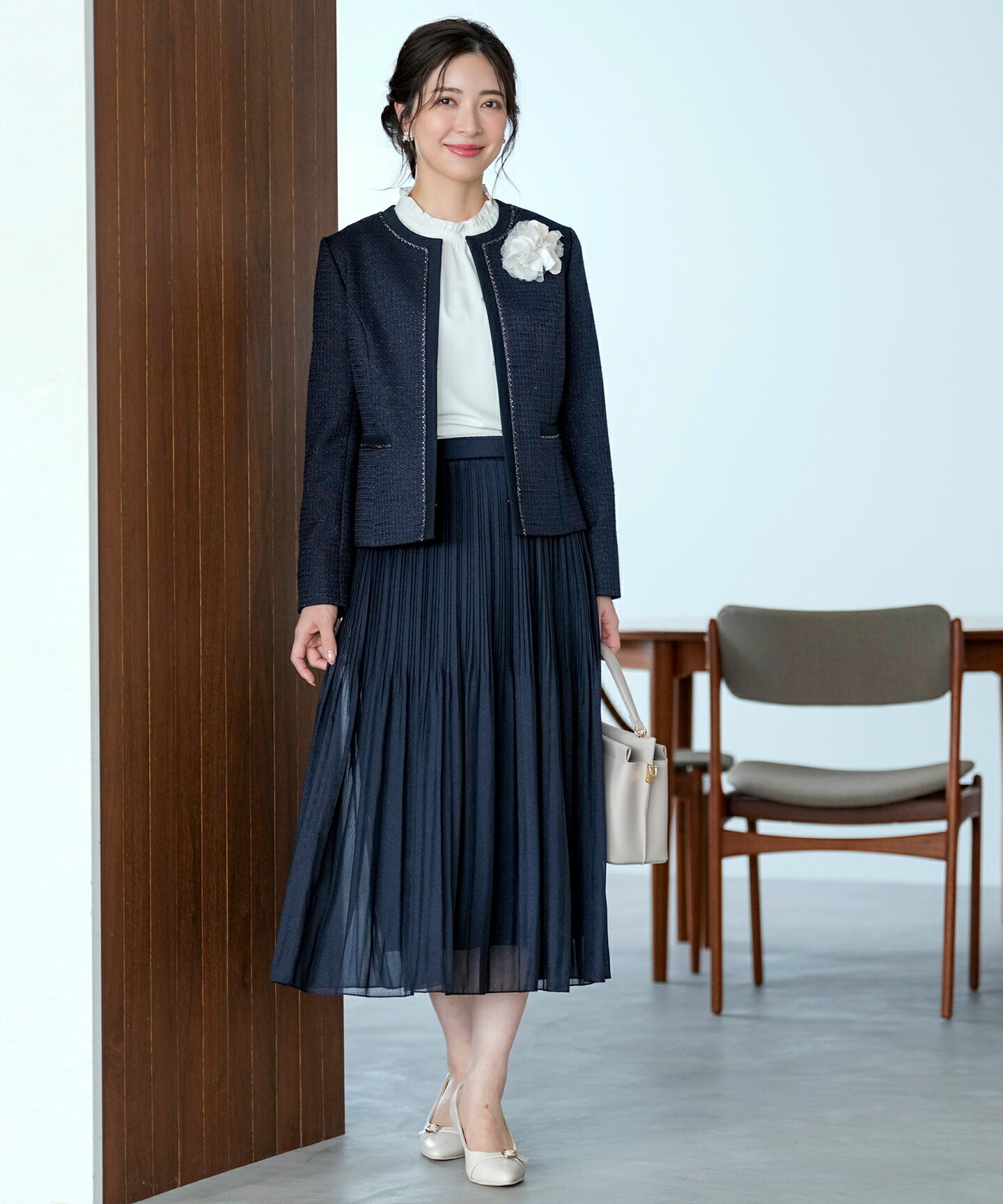 ANY SISのリップルボーダーストレッチ ジャケットを使った