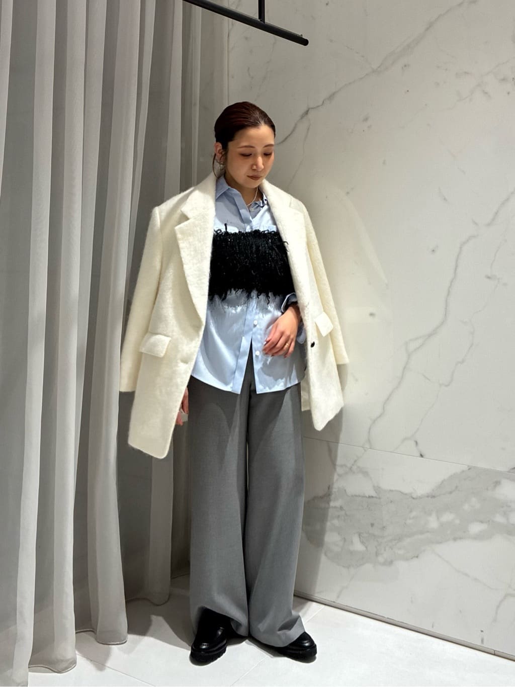 allureville | シャギーハーフコート | Rakuten Fashion(楽天