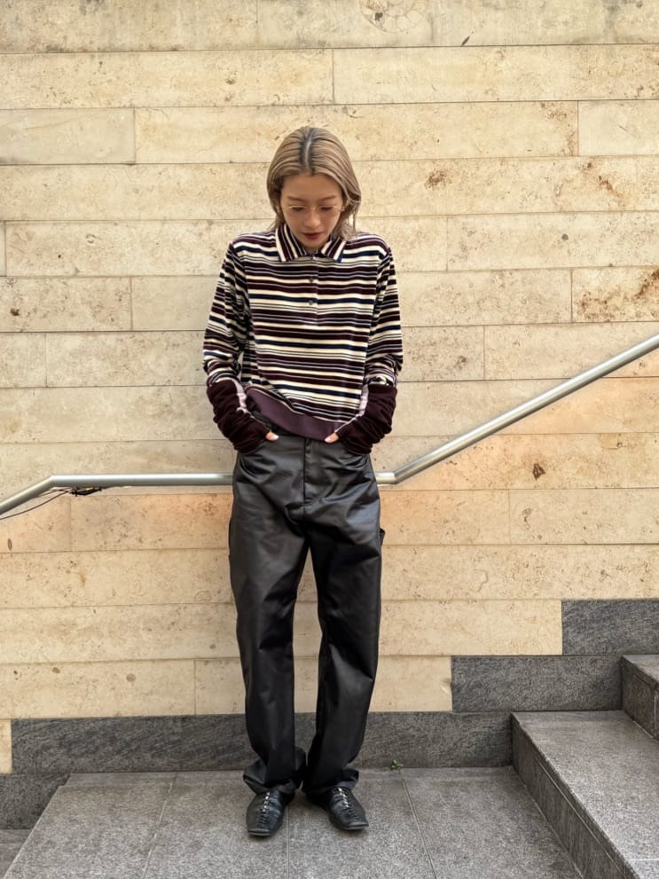 BEAUTY&YOUTH UNITED ARROWS | <6(ROKU)>ベロア ボーダー ポロシャツ