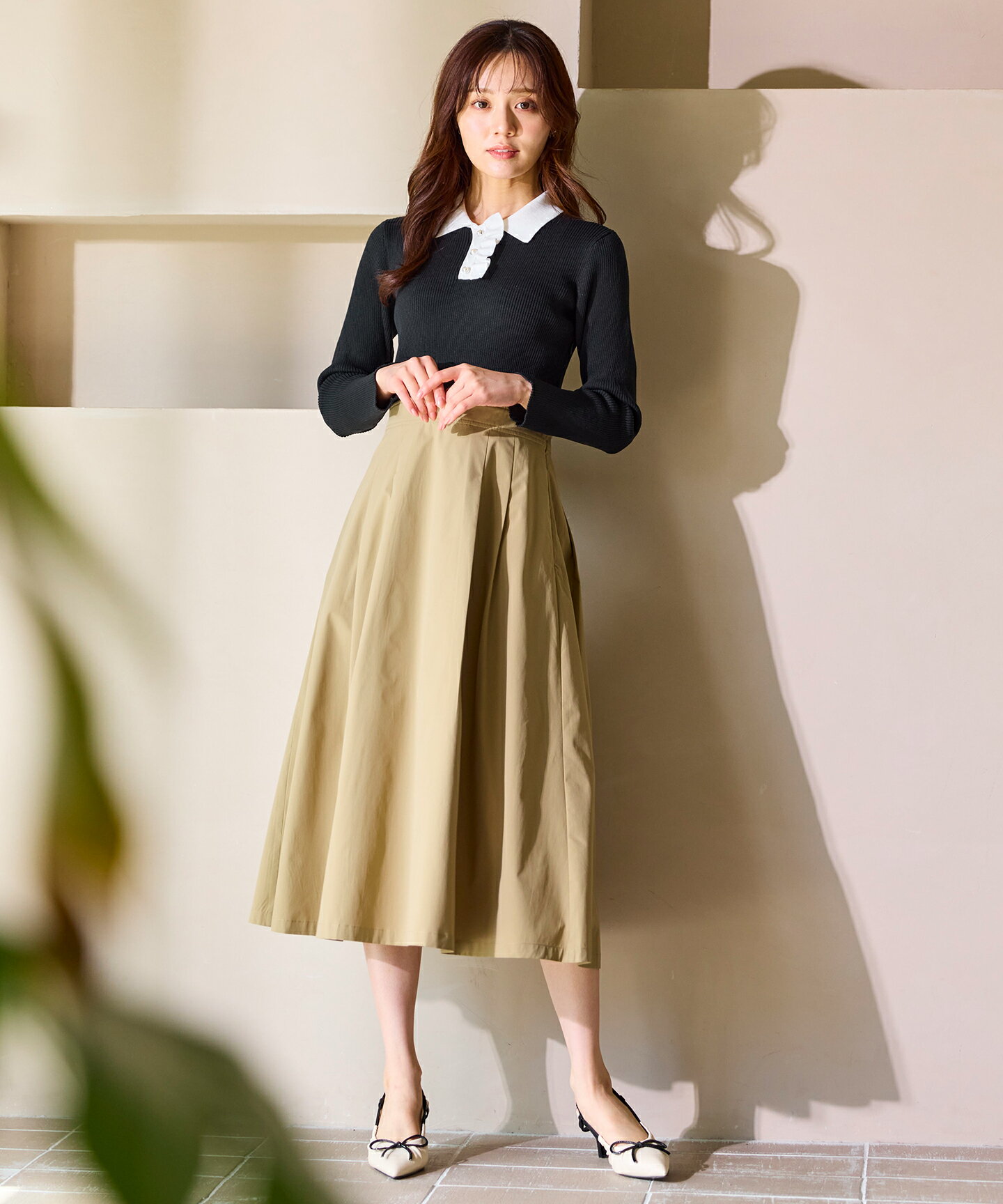 Ferouxの襟付きドッキング ワンピースを使ったコーディネートを紹介します。｜Rakuten Fashion(楽天ファッション／旧楽天ブランドアベニュー)6611020