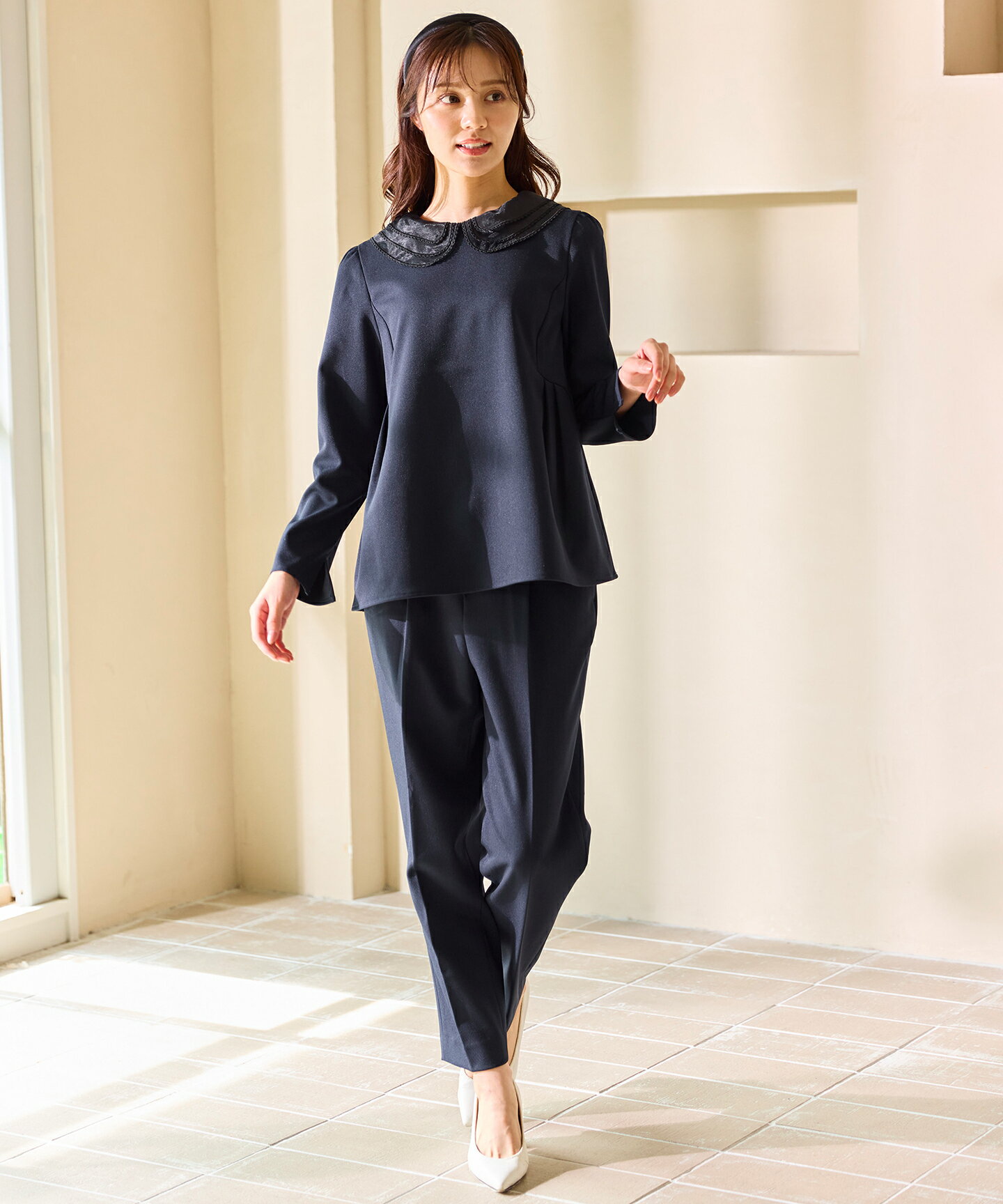 Ferouxの2WAYレースカラー美シルエット セットアップを使ったコーディネートを紹介します。｜Rakuten Fashion(楽天ファッション／旧楽天ブランドアベニュー)6611021