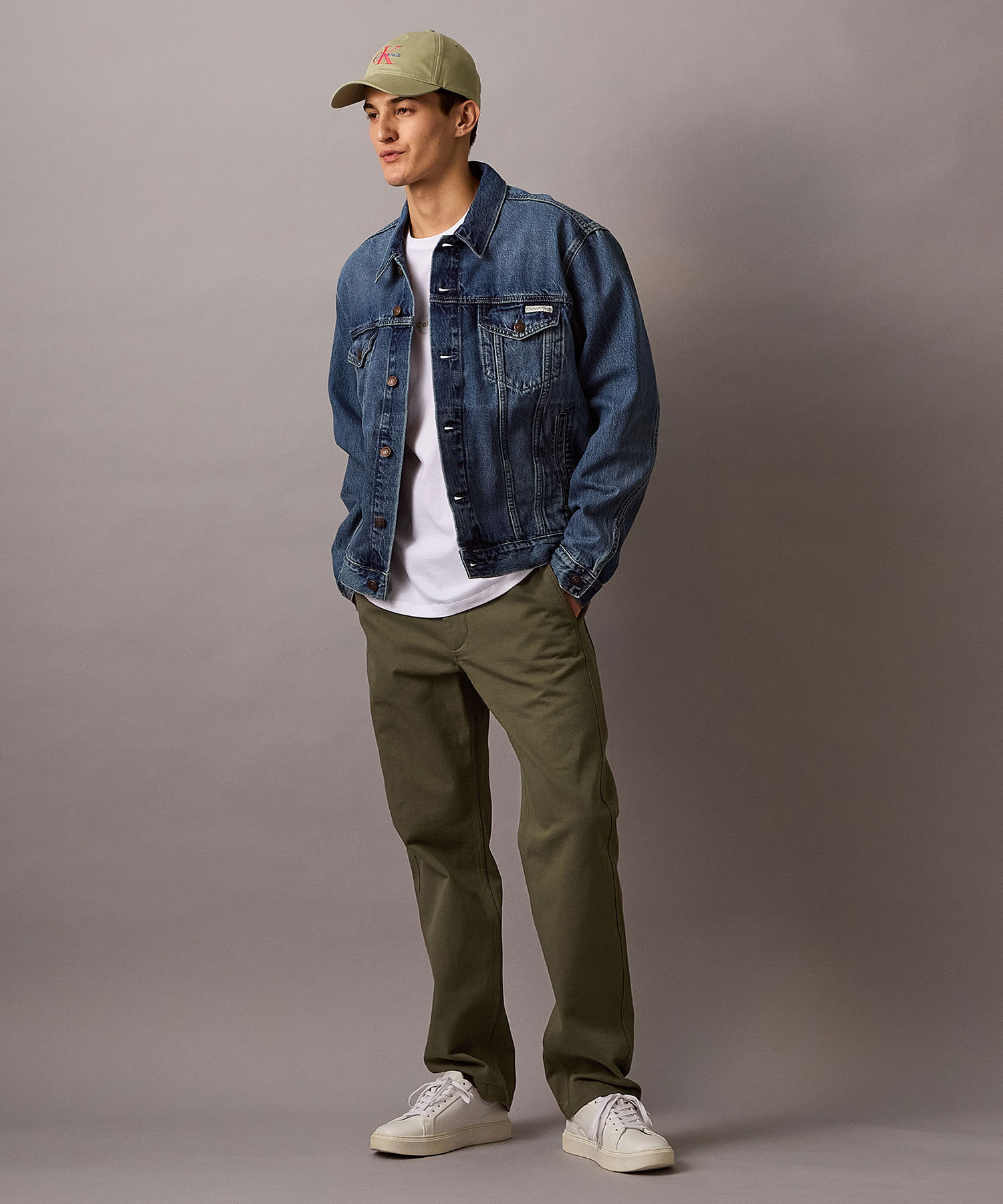 な*み様 USA製 カルバンクライン ジーンズ デニム ジャケット レザーパッチ Calvin Klein | (M)【公式ショップ】 カルバンクライン ストーン