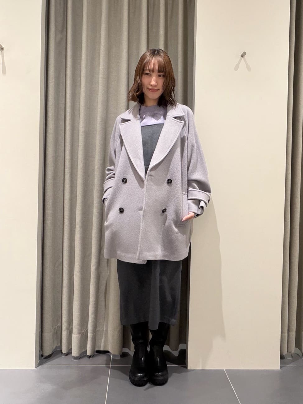 NATURAL BEAUTY BASIC | ダブルブレストフォルムミドルコート