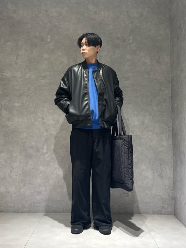 【BLACK】<CITEN>レザーライクバルーンジップブルゾン BLACK】<CITEN>レザーライクバルーンジップブルゾンの通販 by UNITED