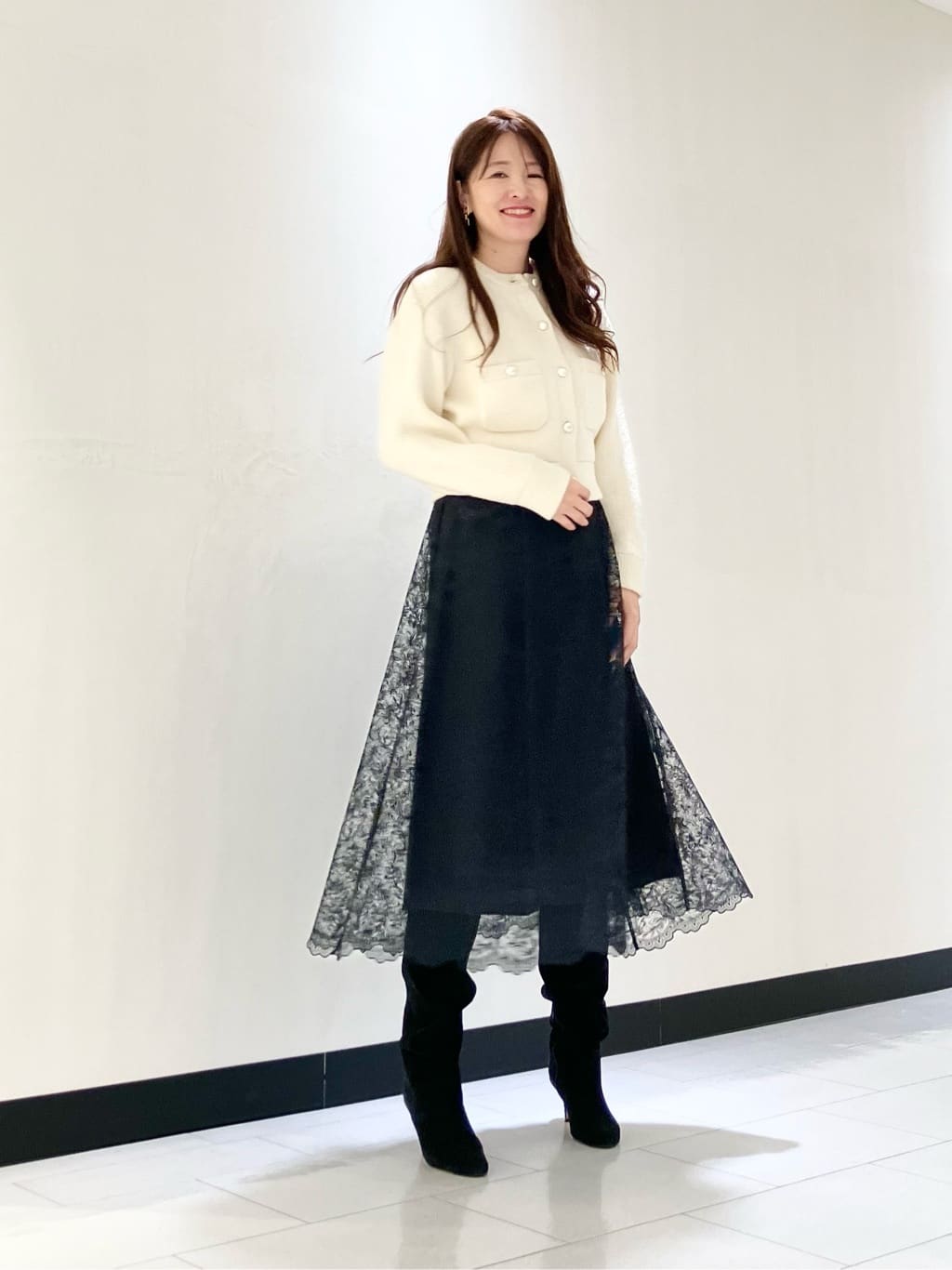 ANAYI | レースフラワーチュールギャザー スカート | Rakuten Fashion