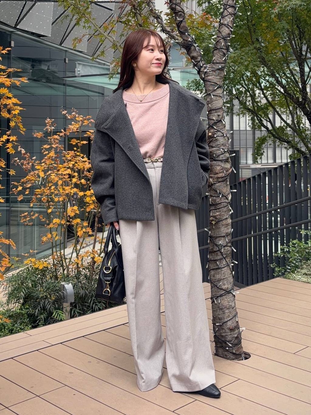 mysty womanのスタンドカラーショートコートを使ったコーディネートを紹介します。｜Rakuten Fashion(楽天ファッション／旧楽天ブランドアベニュー)6626727