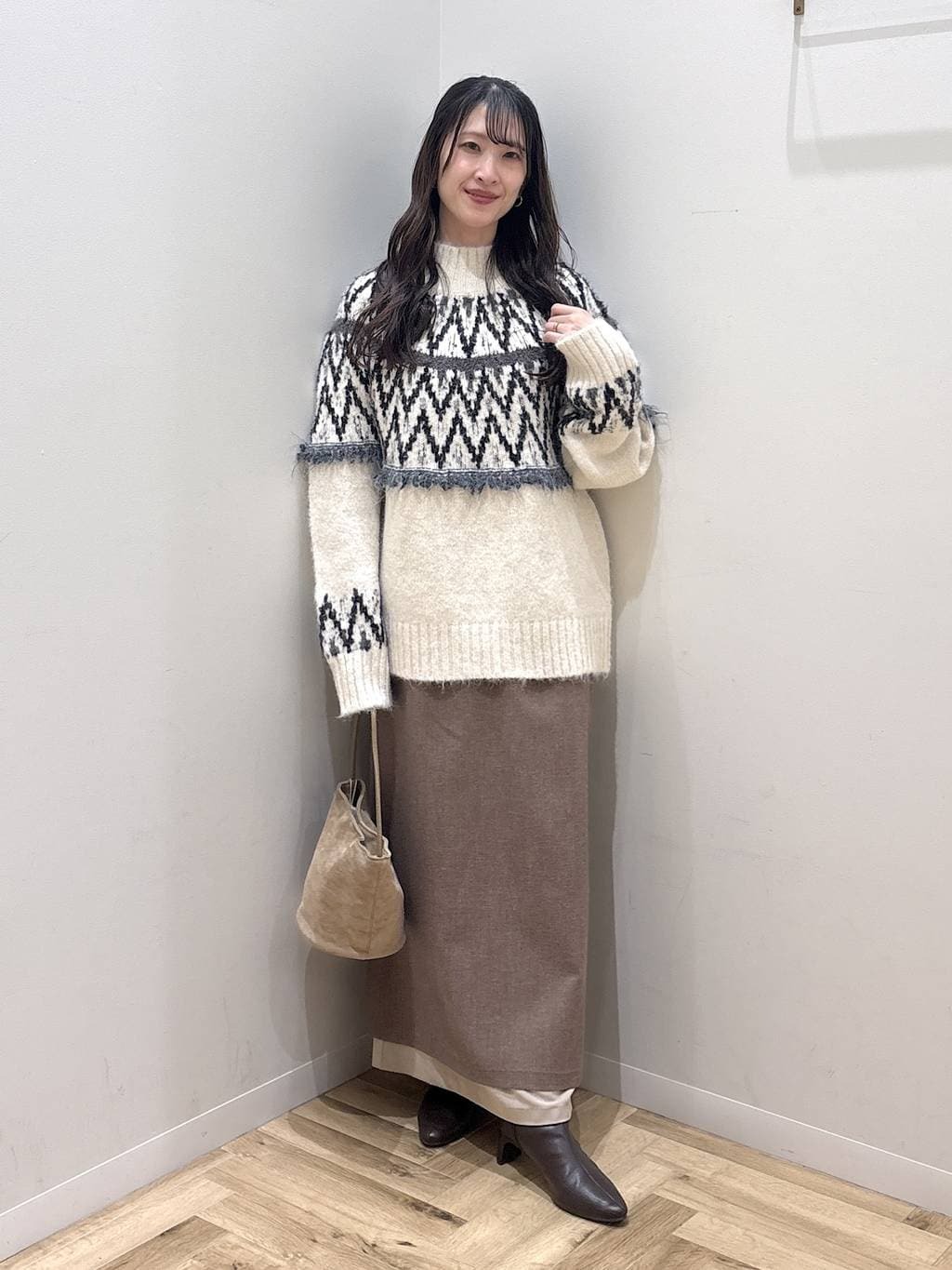 mysty womanのモヘヤタッチノルディックニットを使ったコーディネートを紹介します。｜Rakuten Fashion(楽天ファッション／旧楽天ブランドアベニュー)6626731