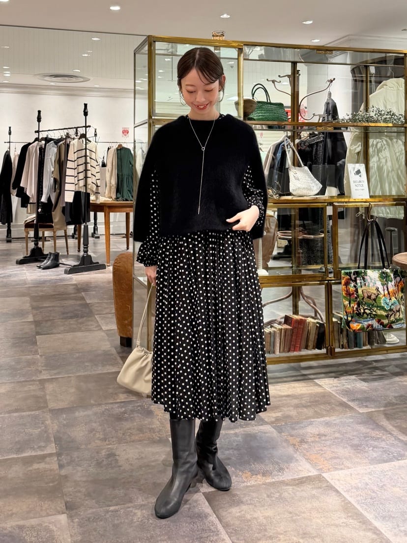 BEARDSLEY | ドットギャザーワンピース | Rakuten Fashion(楽天