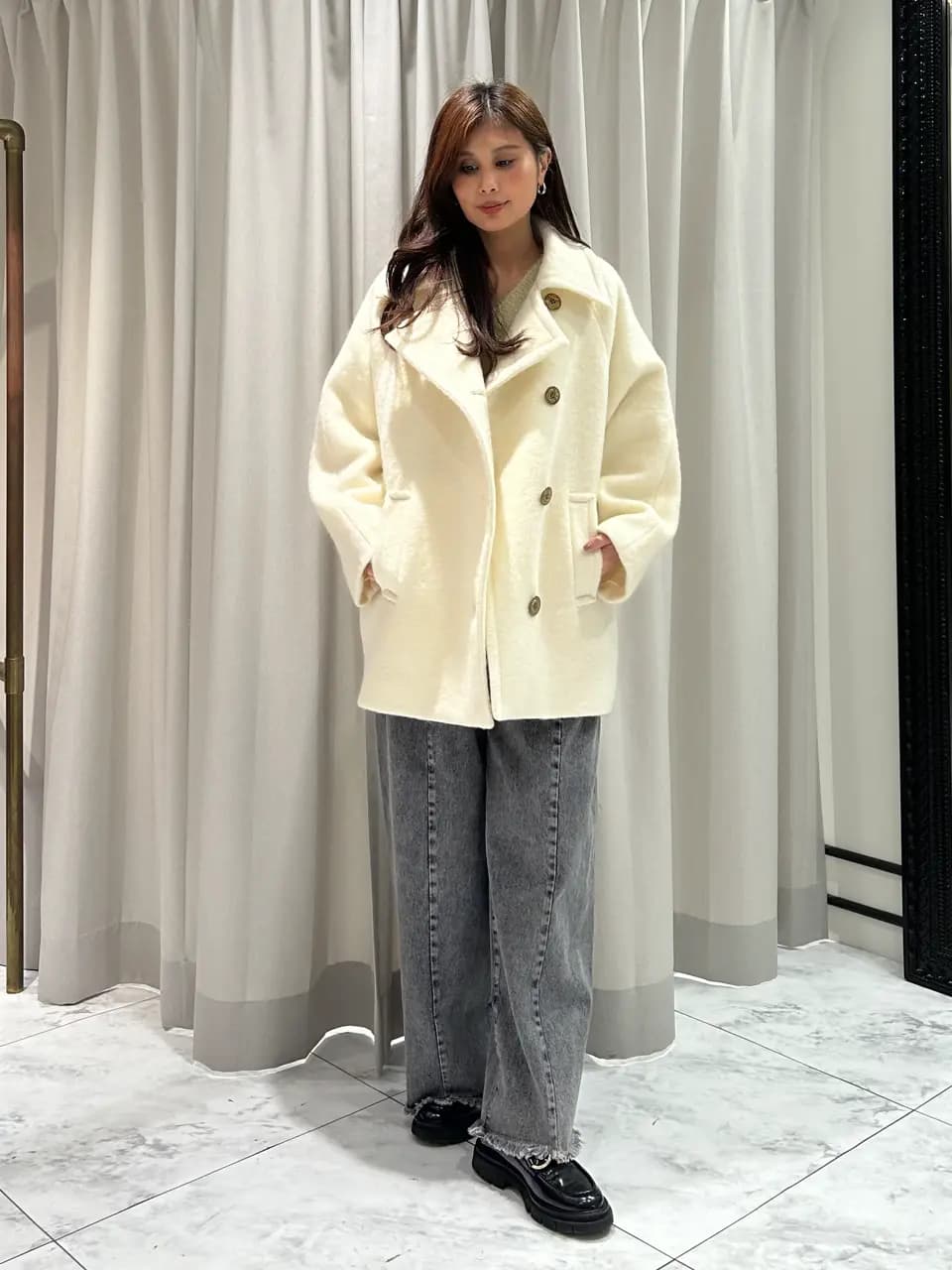 GRACE CONTINENTAL | シャギーハーフコート | Rakuten Fashion(楽天