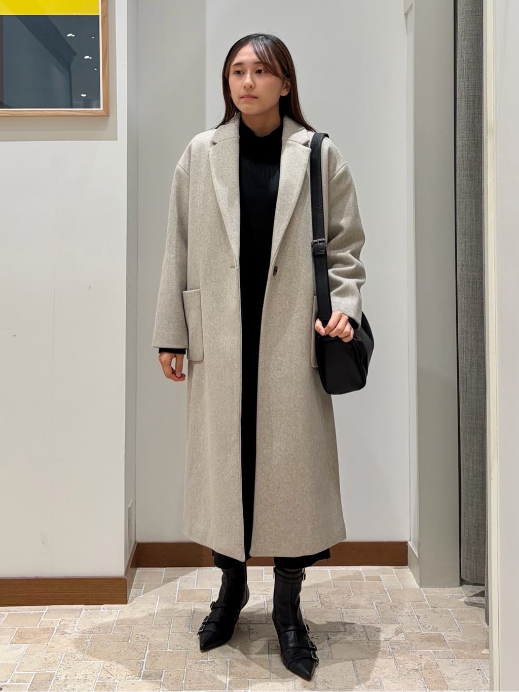 UNITED ARROWS LTD. OUTLETのニットメルトン チェスターコート を使ったコーディネート | Rakuten ...