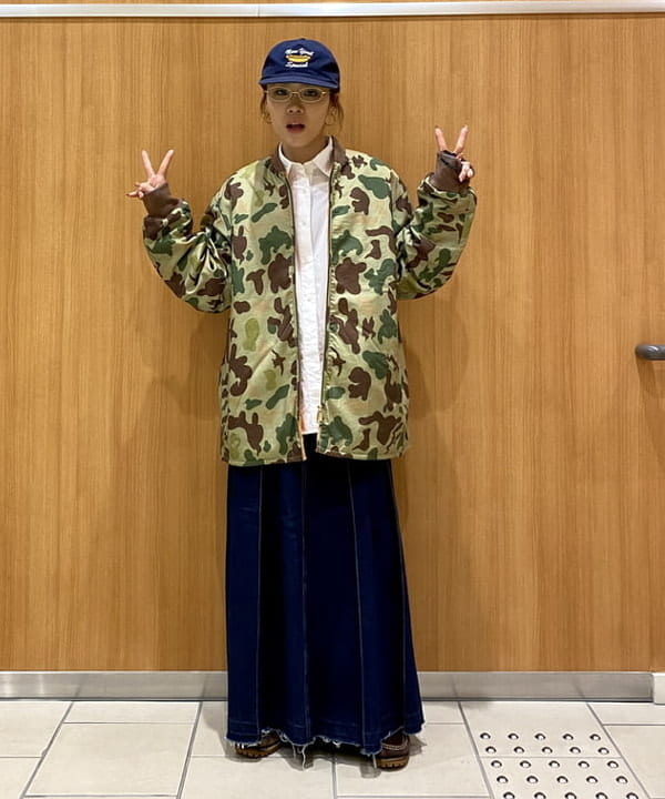 【OLIVE】アニマル プリント リバーシブル ワーク パフ ブルゾン BEAMS PLUS（ビームス プラス）Rev Puff Blouson Animal Camo