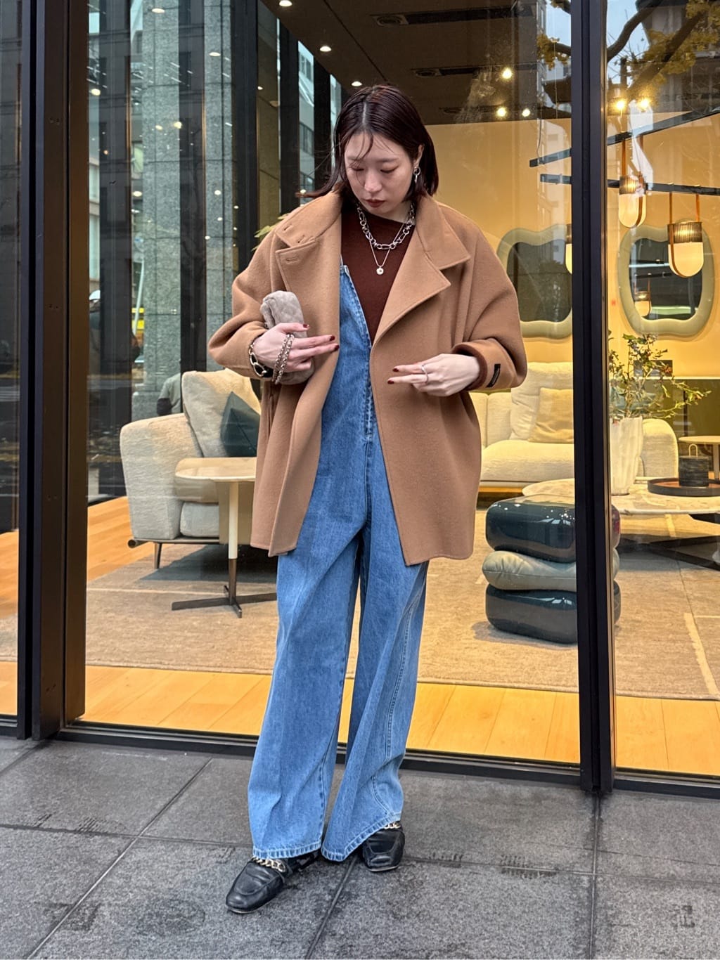 DOUDOU | 深Vデニムサロペット | Rakuten Fashion(楽天ファッション
