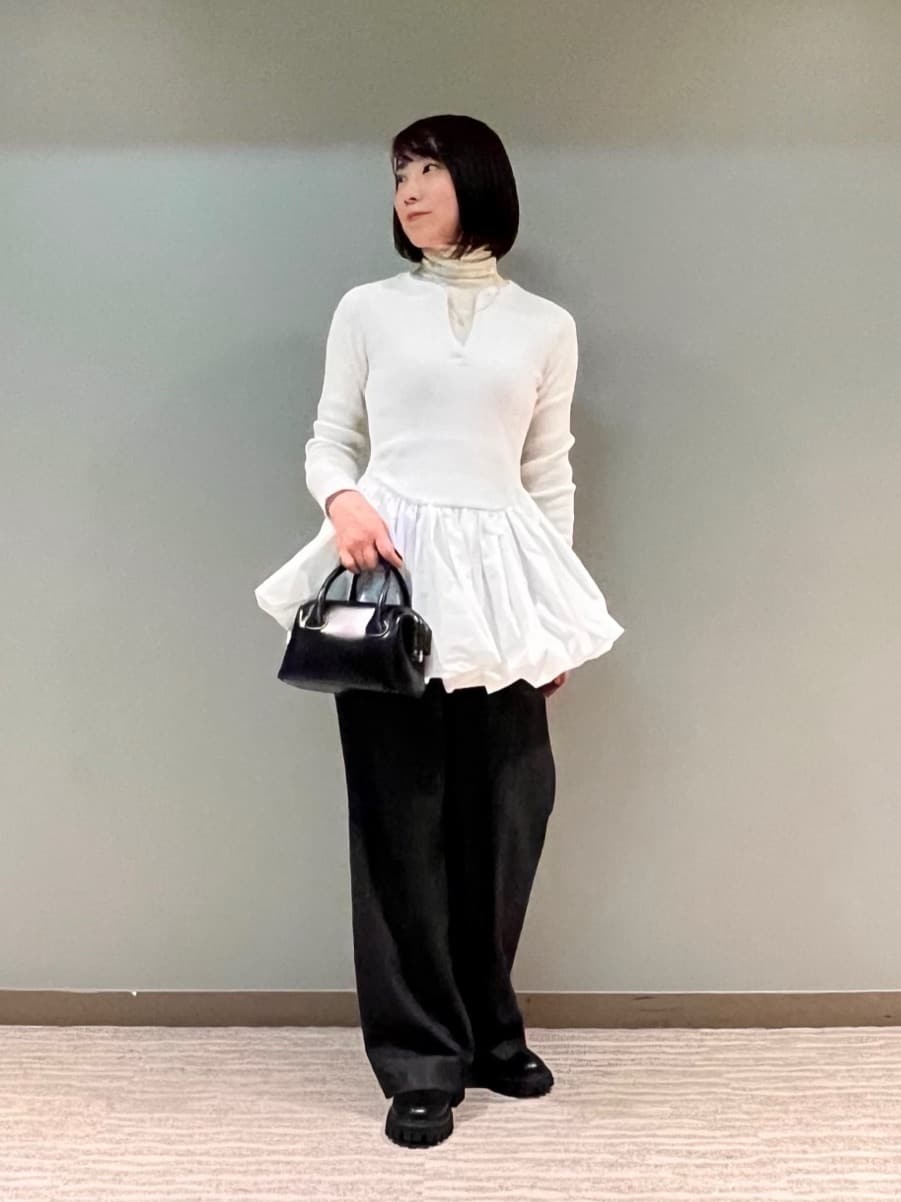 【小さなシミあり】AEWEN MATOPHバルーンコンビ 二ットプルオーバー AEWEN MATOPH＞バルーンコンビ 二ットプルオーバー ‐ ウォッシャブル