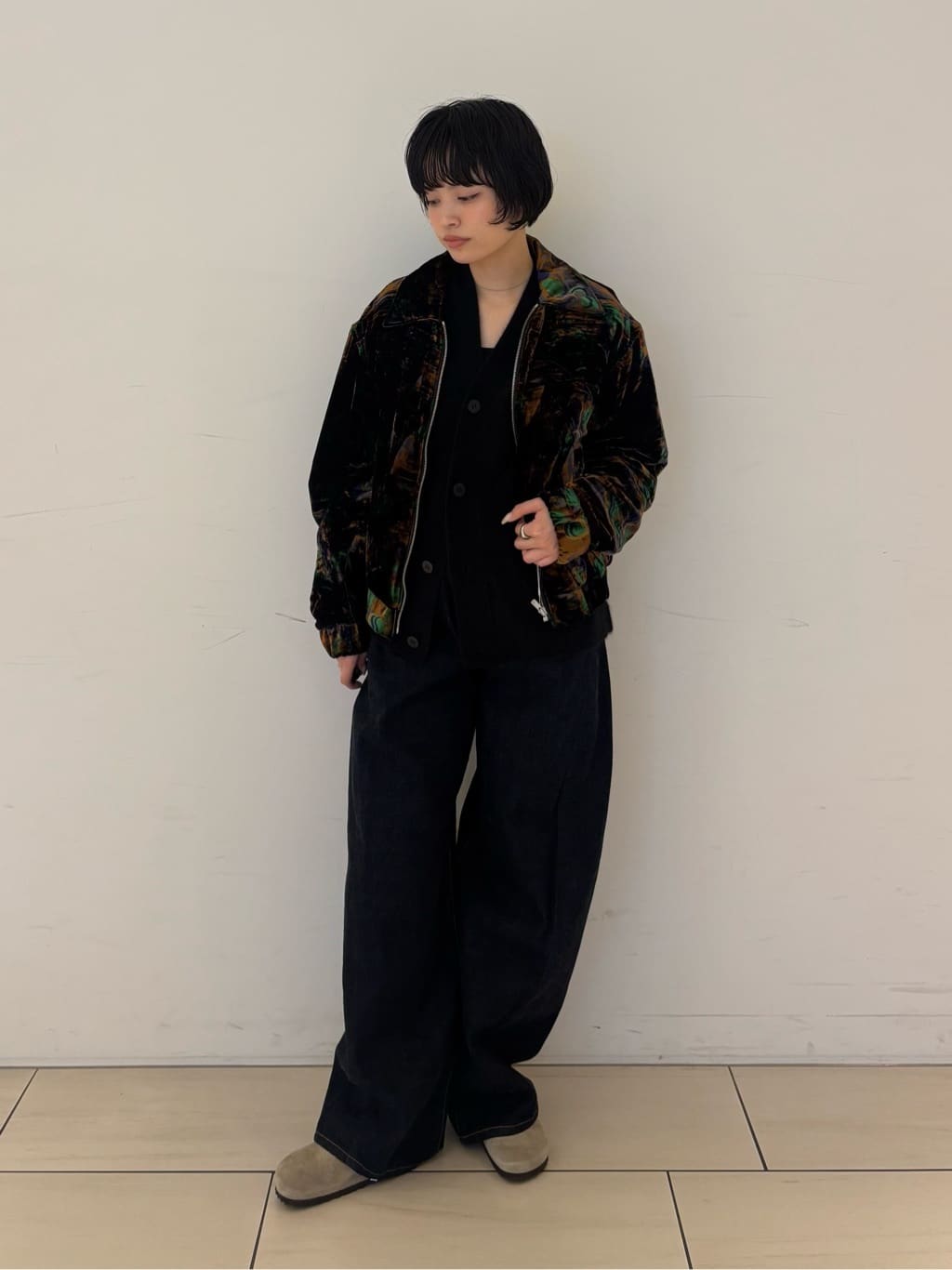 TOMORROWLAND | ベルベットプリント ジップブルゾン | Rakuten Fashion