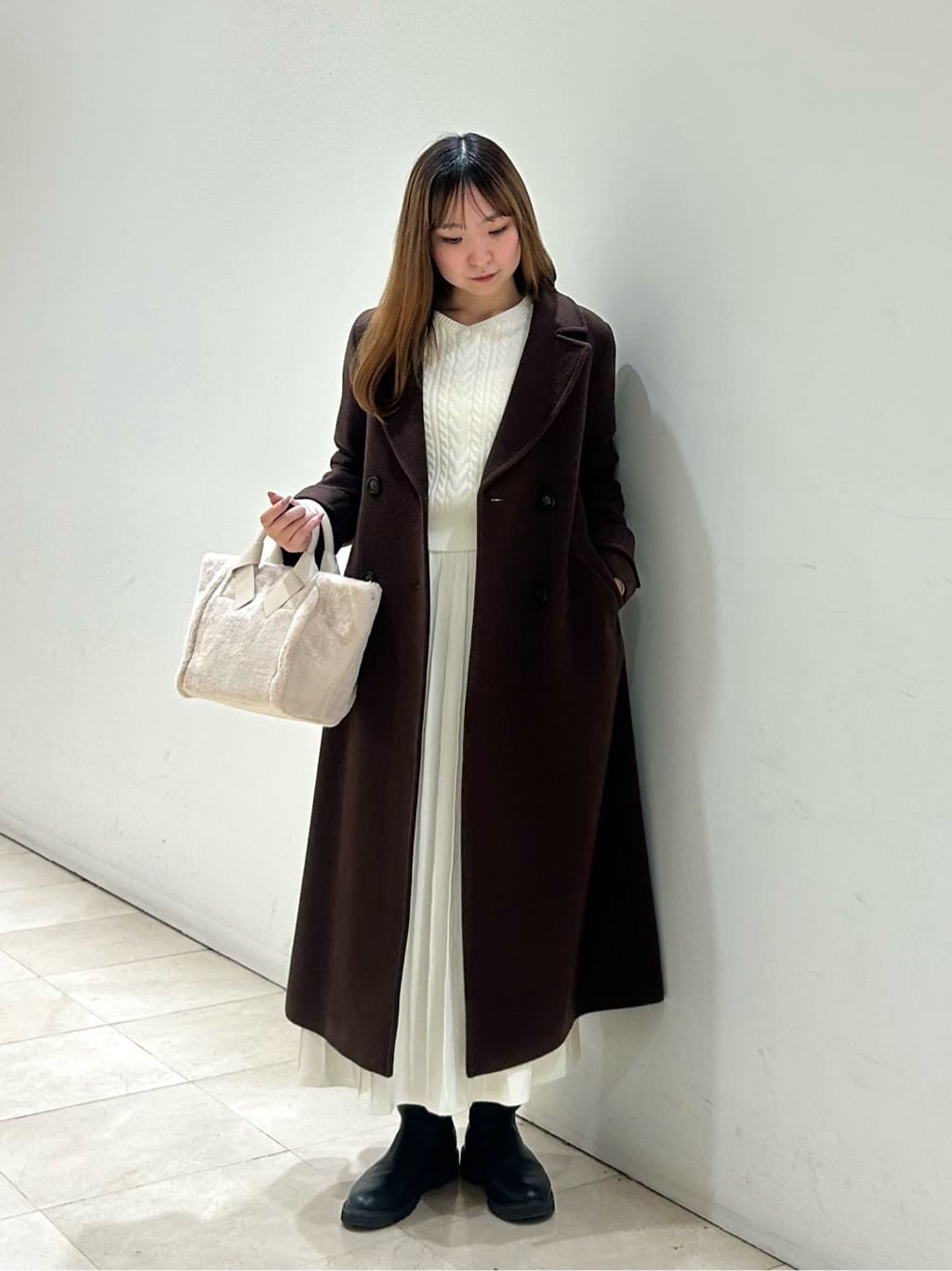 NATURAL BEAUTY BASIC ビッグカラーダブルチェスターコート NATURAL