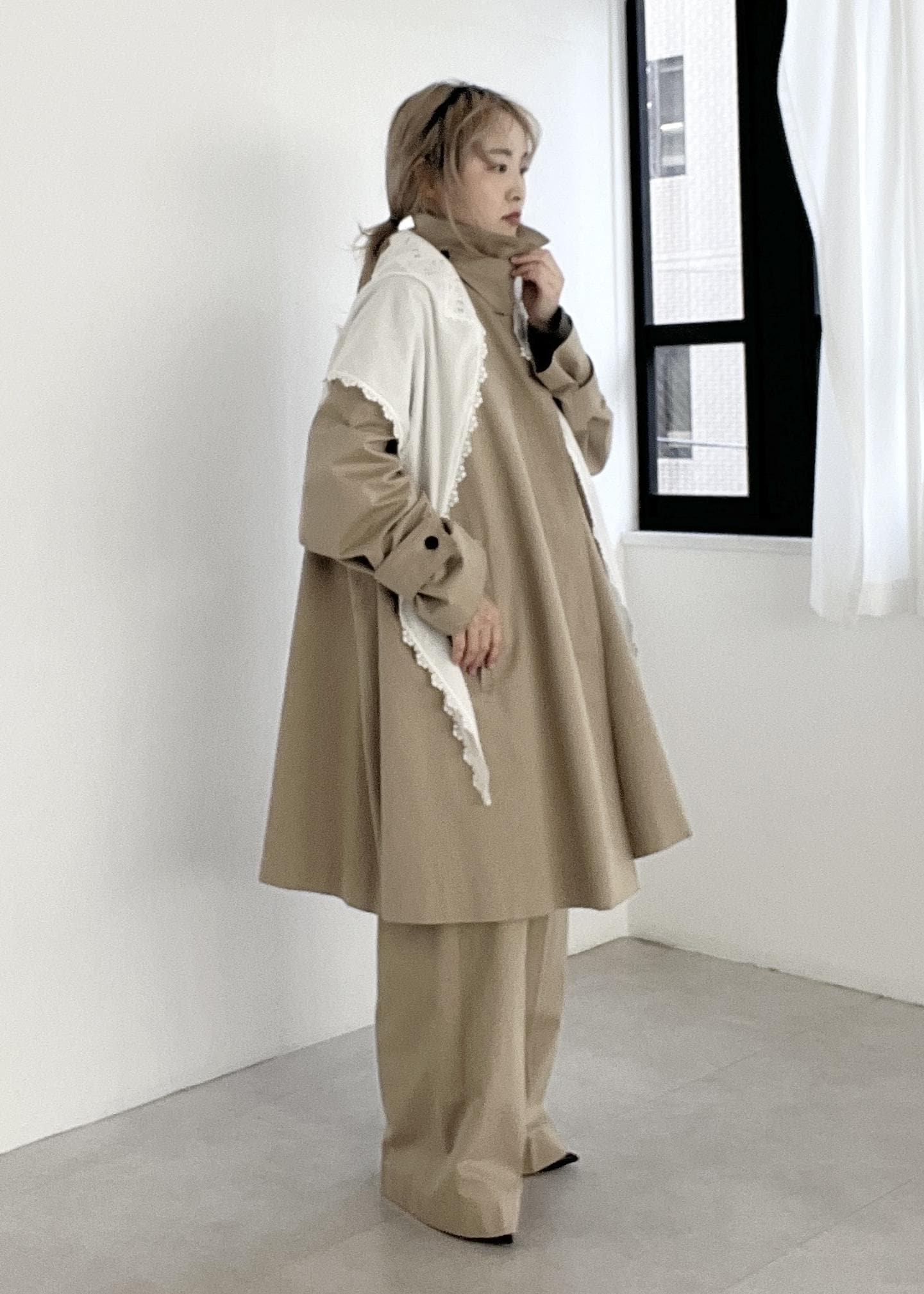 SALON adam et rope' | tacca テントシルエットステンカラーコート