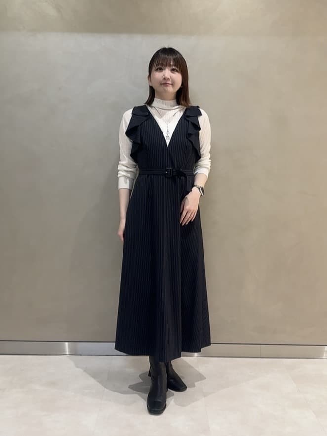 ANAYI | ポリレーヨンラッフルショルダーワンピース | Rakuten Fashion